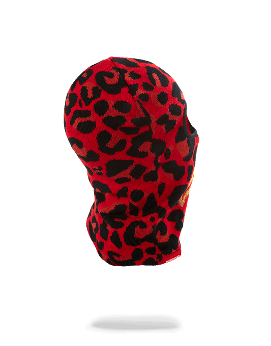 SPRAYGROUND® SKI MASK RED LEOPARD GOLD SHARK MOUTH SKI MASK