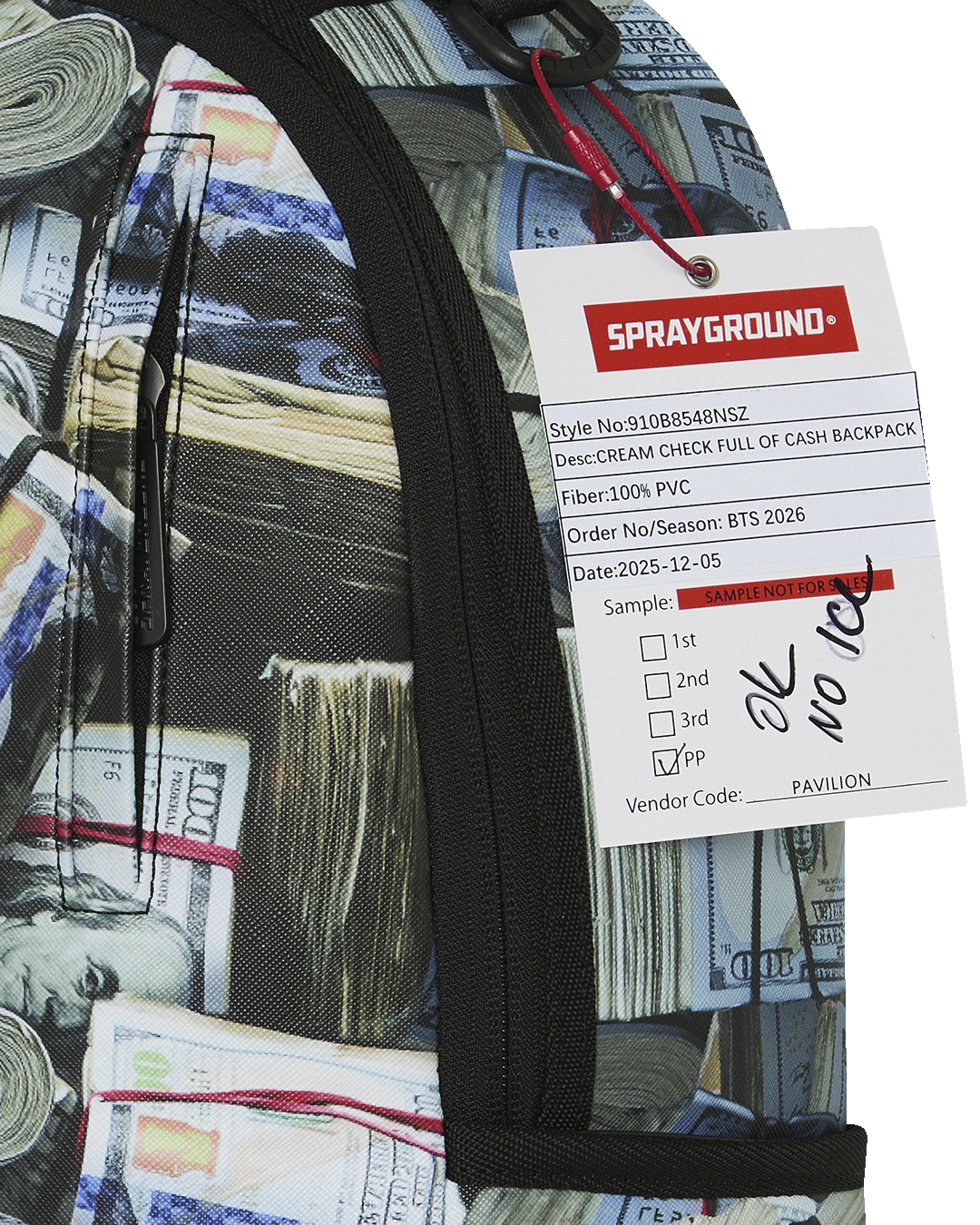SPRAYGROUND® BACKPACK CREAM CHECK FULL OF CASH BACKPACK