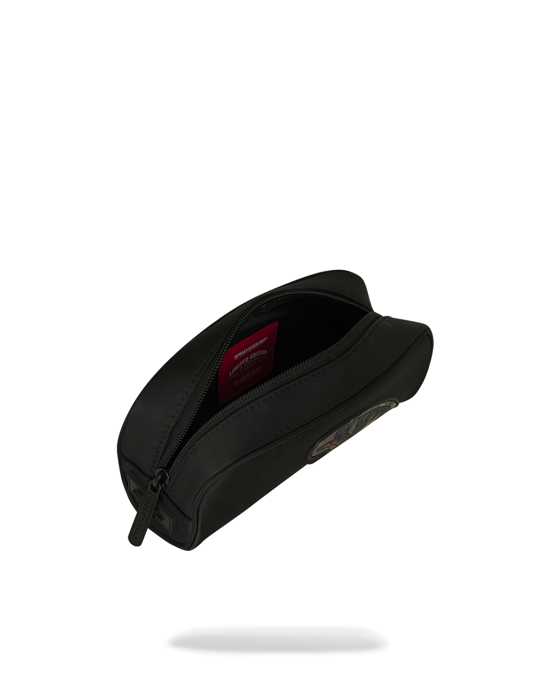 SPRAYGROUND® BACKPACK SHARK CENTRAL BLACK NYLON CAMO EMBOSSED SHARK POUCH