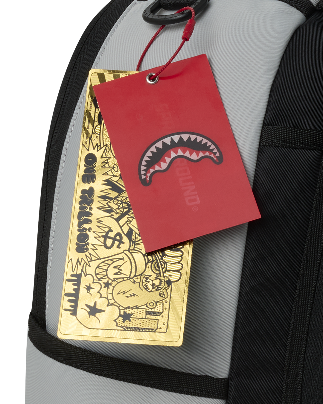 SPRAYGROUND® BACKPACK SHARK CENTRAL TONAL GRAY NYLON BACKPACK