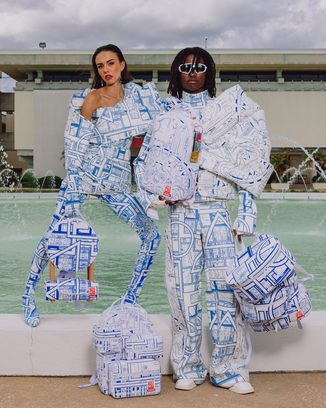 SPRAYGROUND® BACKPACK FRANK LLOYD WRIGHT BLUEPRINT BACKPACK