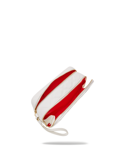 SPRAYGROUND® TOILETRY RIVIERA LE BLANC GOLD CHAIN SHARK TOILETRY BAG