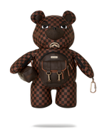 SPRAYGROUND® BACKPACK SPECIAL OPS BROWN CHECKERED MONEYBEAR TEDDYBEAR BACKPACK