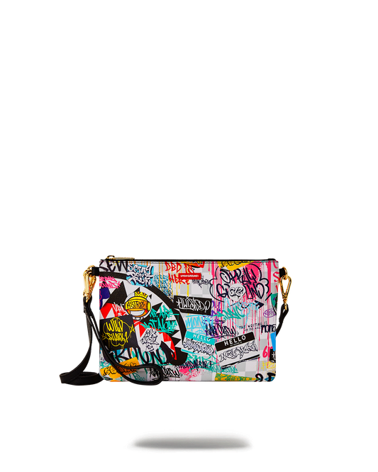 SPRAYGROUND® POUCHETTE CREATE ANOTHER DAY CROSSOVER CLUTCH W/ SHOULDER STRAP