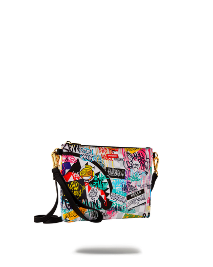 SPRAYGROUND® POUCHETTE CREATE ANOTHER DAY CROSSOVER CLUTCH W/ SHOULDER STRAP