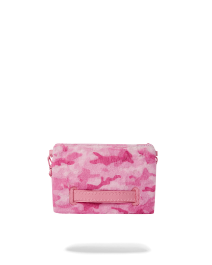 SPRAYGROUND® POUCHETTE PINK CAMO FAUX FUR CROSSOVER CLUTCH