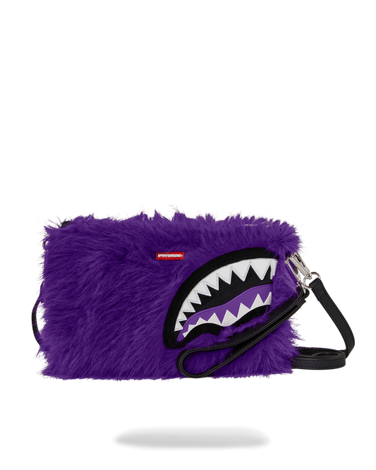 SPRAYGROUND® POUCHETTE FURZILLA SHARK (PURP) CROSSOVER CLUTCH