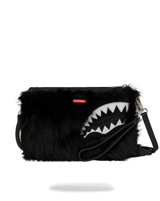SPRAYGROUND® POUCHETTE FUR CRAY BLACK CROSSOVER CLUTCH