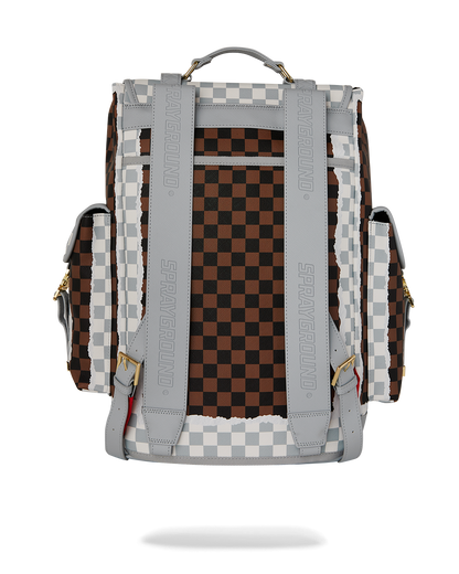 SPRAYGROUND® BACKPACK CREAM AND BROWN TEAR CHECK MONTE CARLO