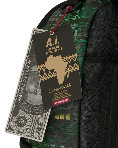 SPRAYGROUND® BACKPACK A.I. AFRICAN INTELLIGENCE REWIRED & INSPIRED BACKPACK - SANDFLOWER COLLAB