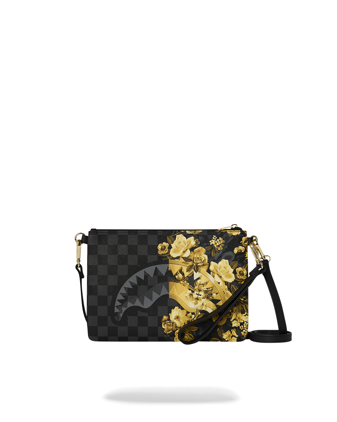 SPRAYGROUND® POUCHETTE GOLD FLORAL REMIX CROSSOVER CLUTCH