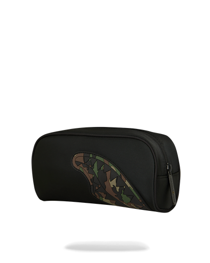 SPRAYGROUND® BACKPACK SHARK CENTRAL BLACK NYLON CAMO EMBOSSED SHARK POUCH