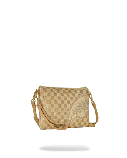 SPRAYGROUND® POUCHETTE 2 TONE GOLD TRINITY CROSSOVER CLUTCH