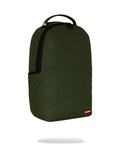 SPRAYGROUND® BACKPACK SHARK CENTRAL EMBOSSED GREEN NYLON BACKPACK