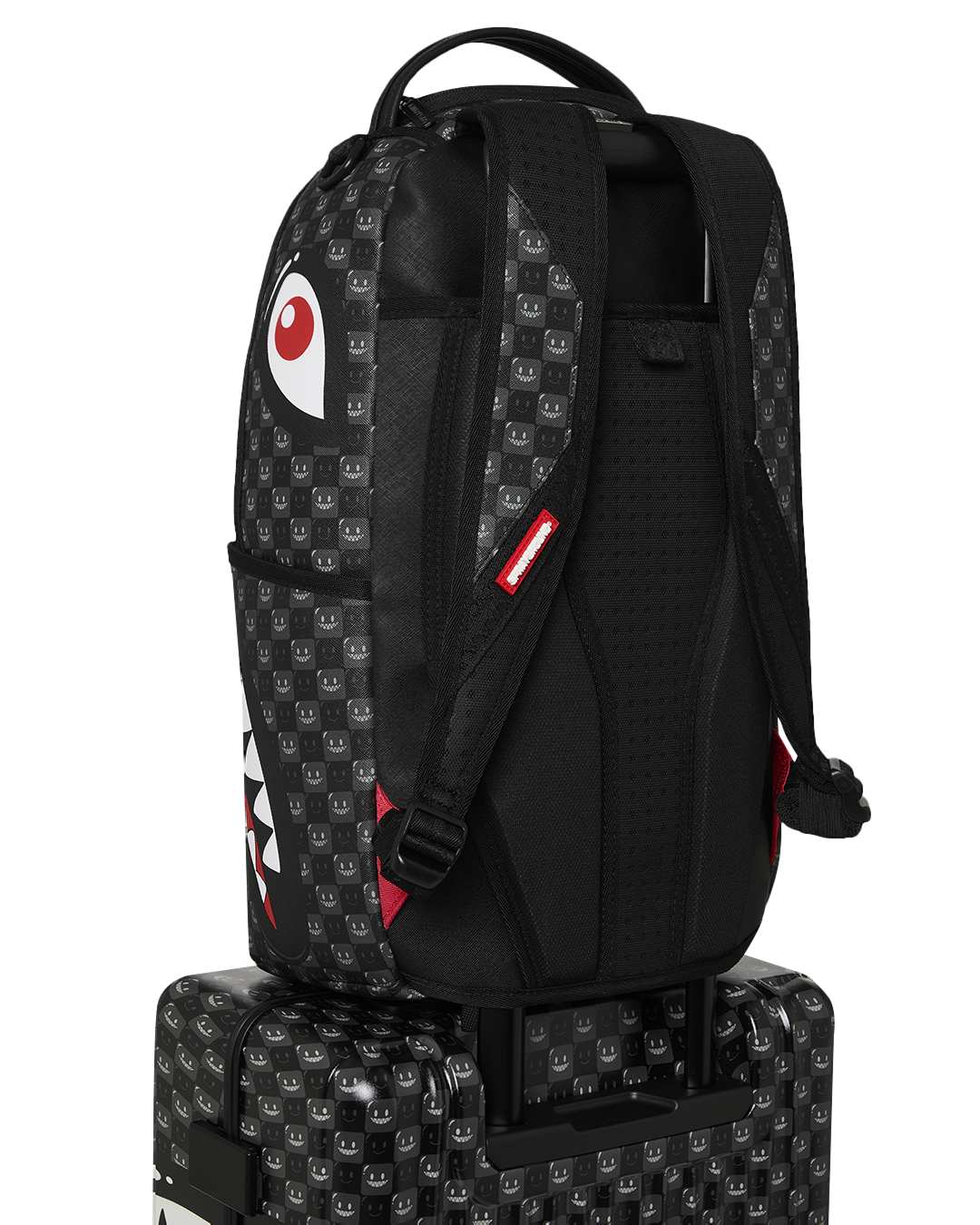 SPRAYGROUND® LUGGAGE SHARKS IN PARIS WTF BUBBLY BLACK CHECK CARRY-ON LUGGAGE