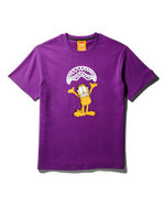SPRAYGROUND® APPAREL GARFIELD SHARKMOUTH GRAPHIC T-SHIRT (PURPLE)