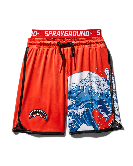 SPRAYGROUND® SWIM KIDS JAPAN WAVE SWIM TRUNKS (RED)