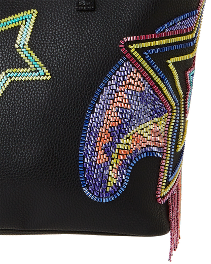 SPRAYGROUND® TOTE STAR RACER A.I.7 SANDFLOWER COLLAB BEADED TOTE