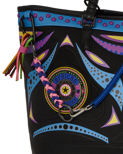 SPRAYGROUND® TOTE AFRICAN INTELLIGENCE 12 BROOKLYN & BEYOND TOTE - SANDFLOWER COLLAB