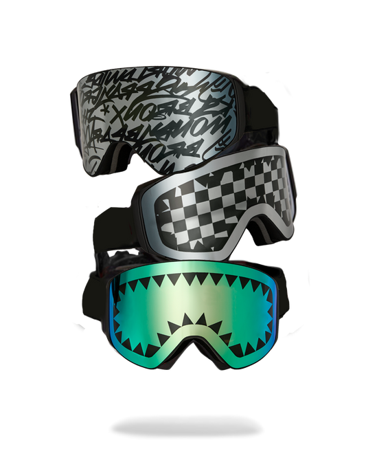 SPRAYGROUND® APPAREL GRAFFITI SKI GOGGLES SET (3 INTERCHANGEABLE LENSES)