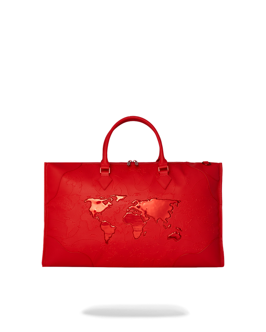 SPRAYGROUND® DUFFLE JAMES GLOBAL RED PYRAMID LARGE DUFFLE