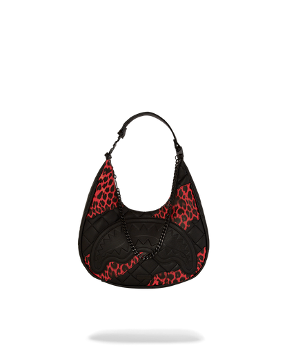 SPRAYGROUND® HANDBAG RED LEOPARD PUFFER VICE SHOULDER BAG