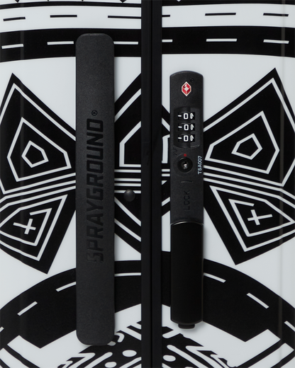 SPRAYGROUND® LUGGAGE A.I. AFRICAN INTELLIGENCE THE SKYHAWK CARRY-ON LUGGAGE - SANDFLOWER COLLAB