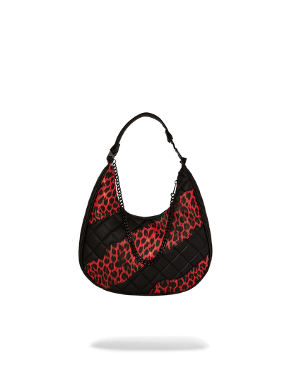 SPRAYGROUND® HANDBAG RED LEOPARD PUFFER VICE SHOULDER BAG